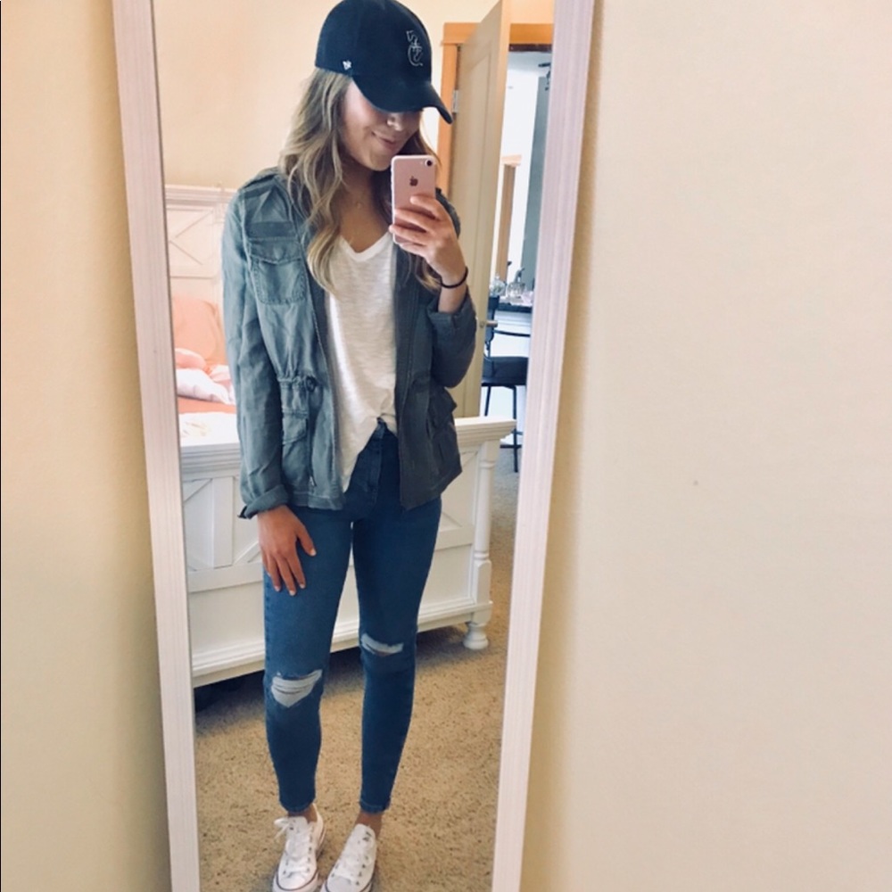 Express green utility jacket